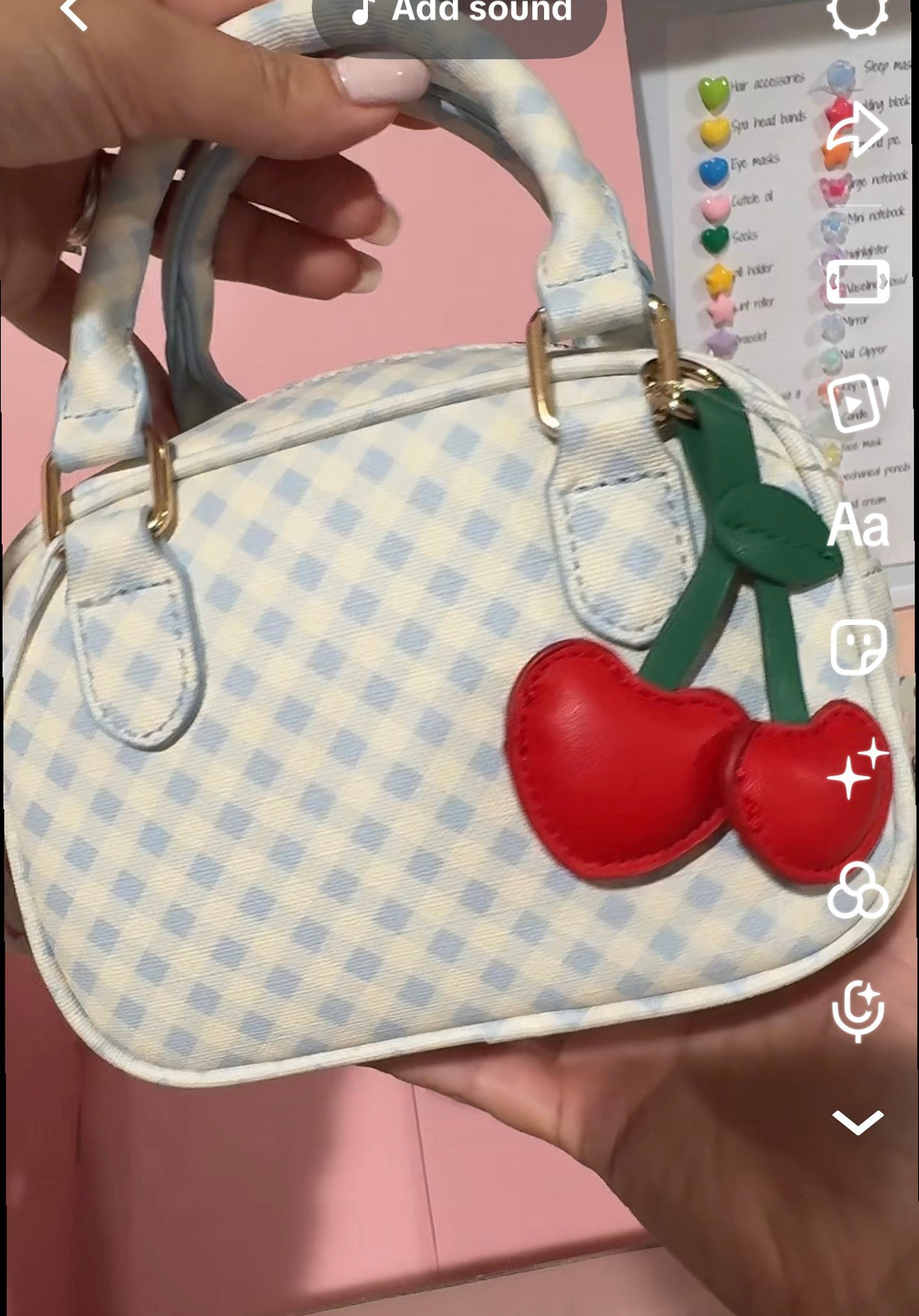 Cherry Gingham Mini Bag