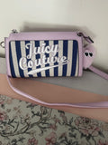 Juicy Couture Striped Crossbody Bag with Pom Charm