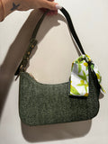 Green Woven Shoulder Bagg