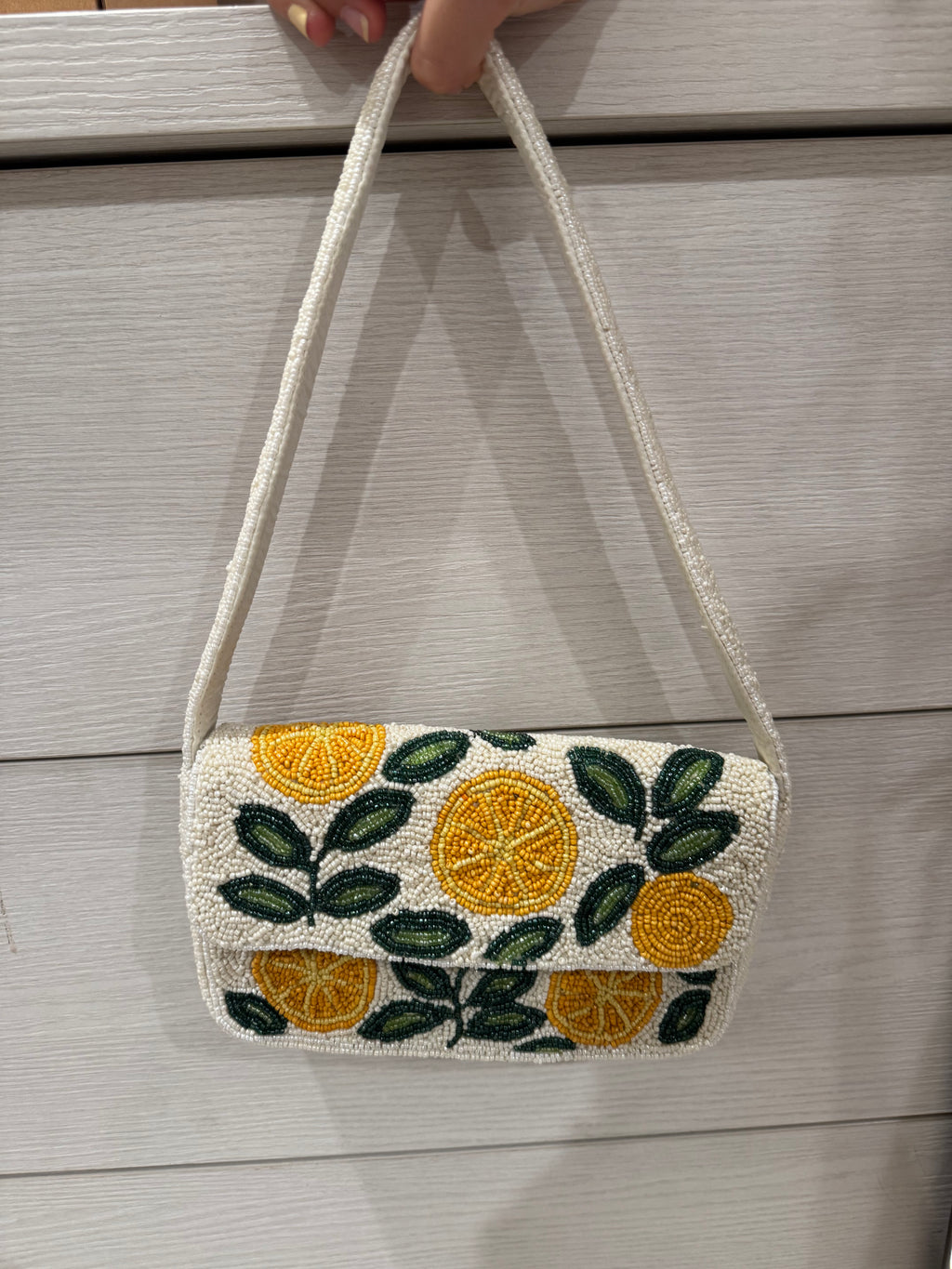 Lemon beaded bag