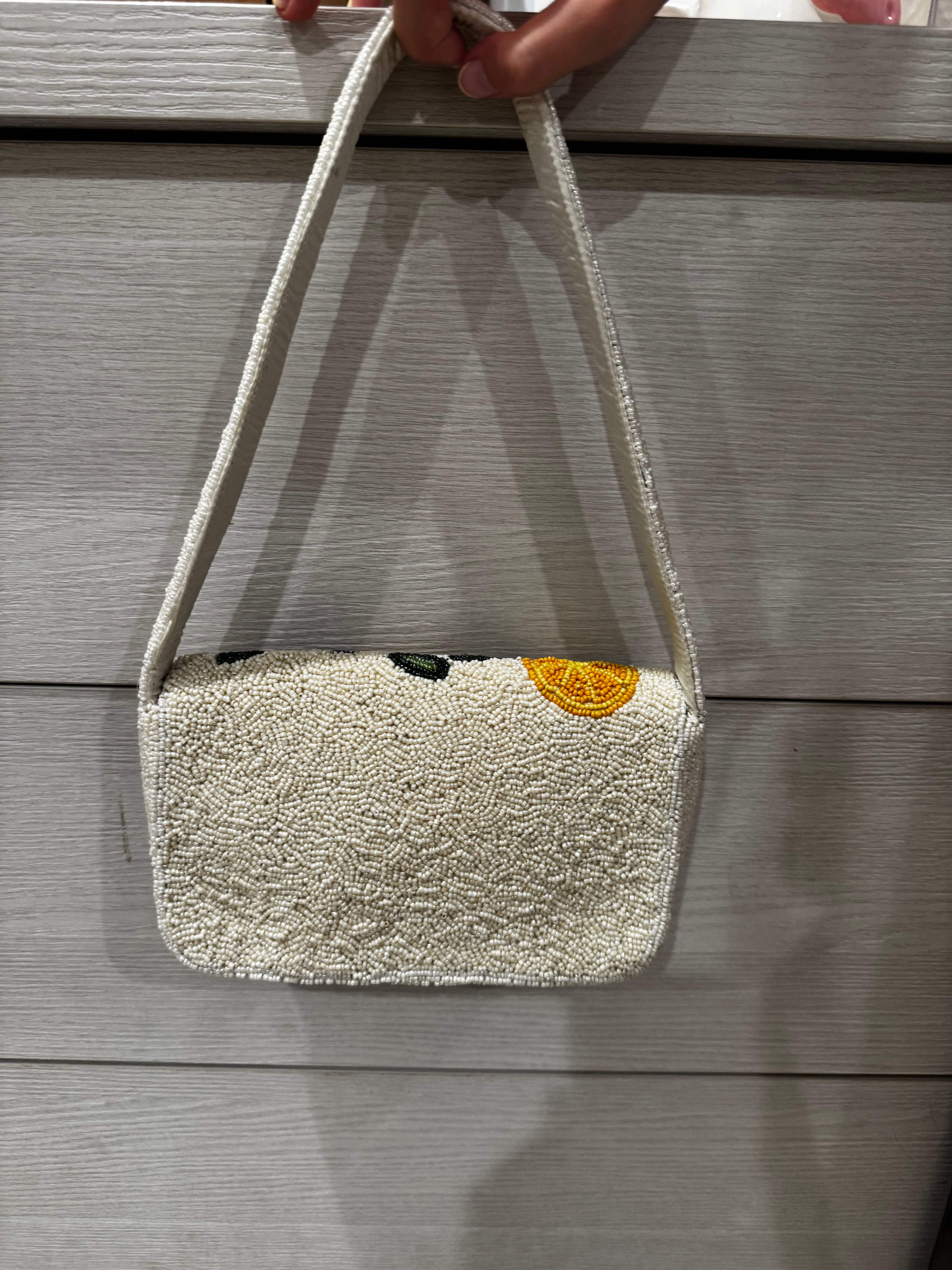Lemon beaded bag