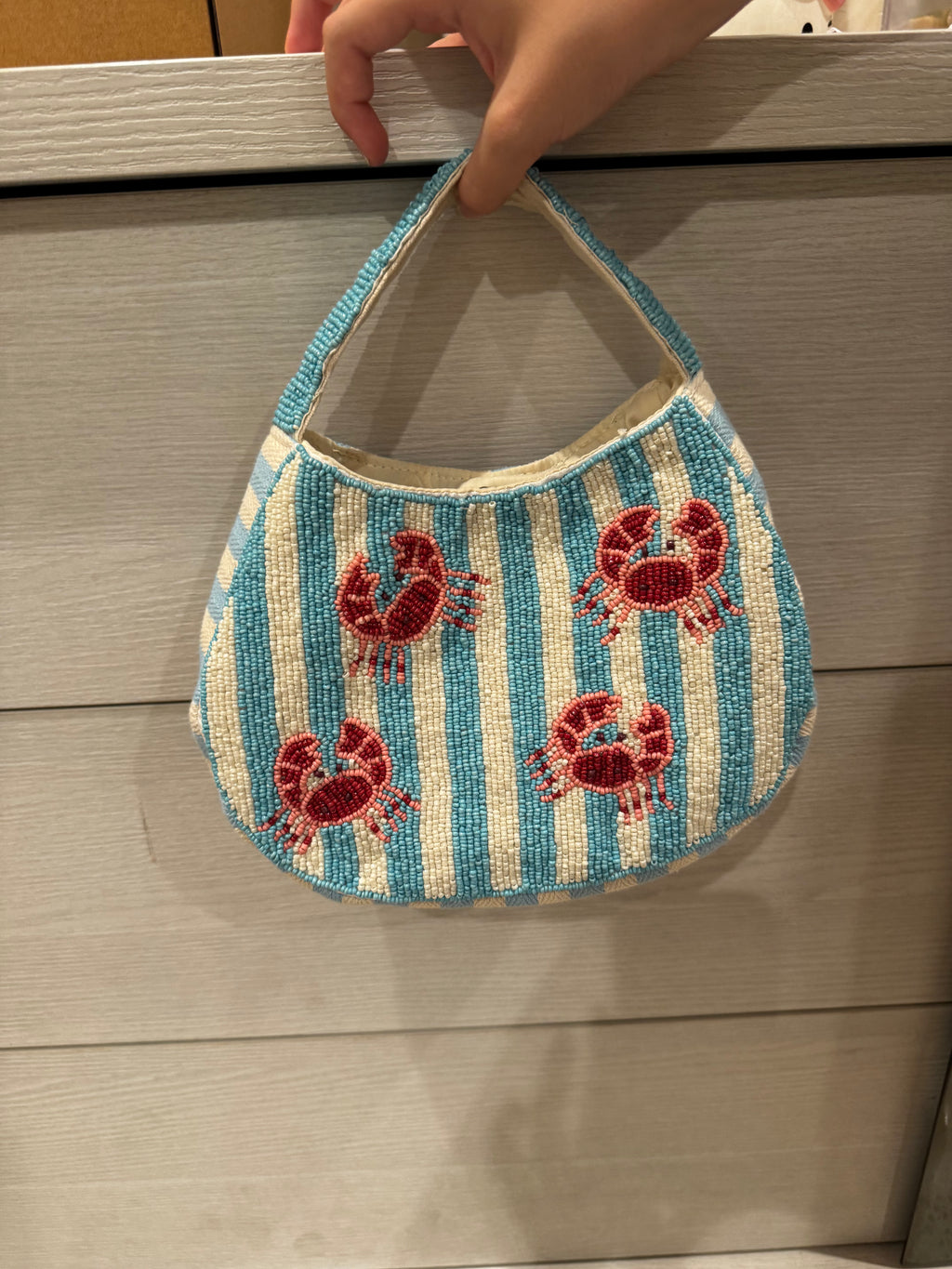 Crab beaded bag