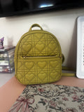 Olive Green Quilted Heart Mini Backpack